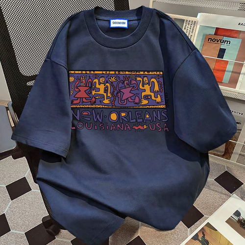 SSH-203  빈티지 드로잉 4컬러 뉴올리언스 오버핏 반팔